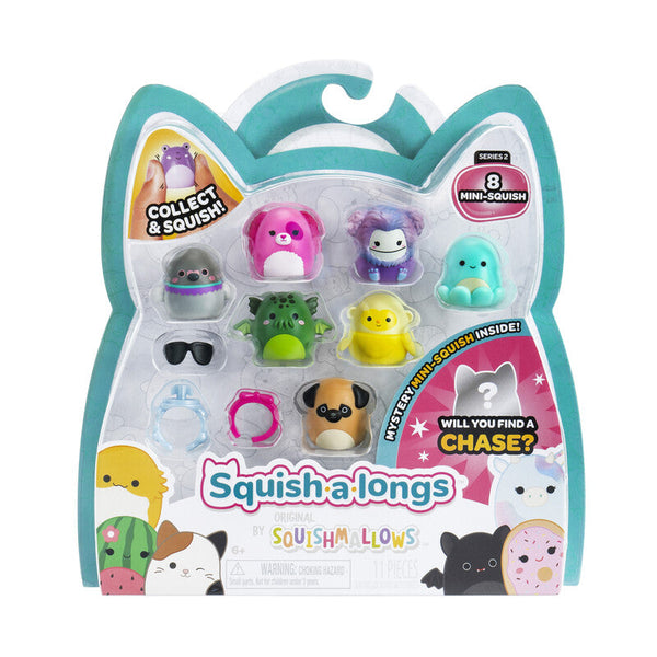 Squishmallow Squish-a-longs 8 Pack Asst ( Zobey, Eden, Pierogi, Ottilie, Prince, Noro,Sager, Mystery One)