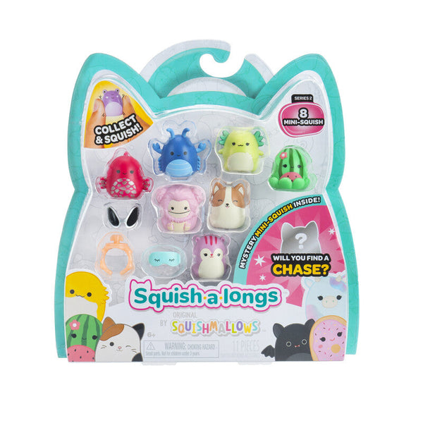 Squishmallow Squish-a-longs 8 Pack Asst ( Brina, Lobert, Mipsy, Allina, Marcella, Regina,Barella, Mystery One )