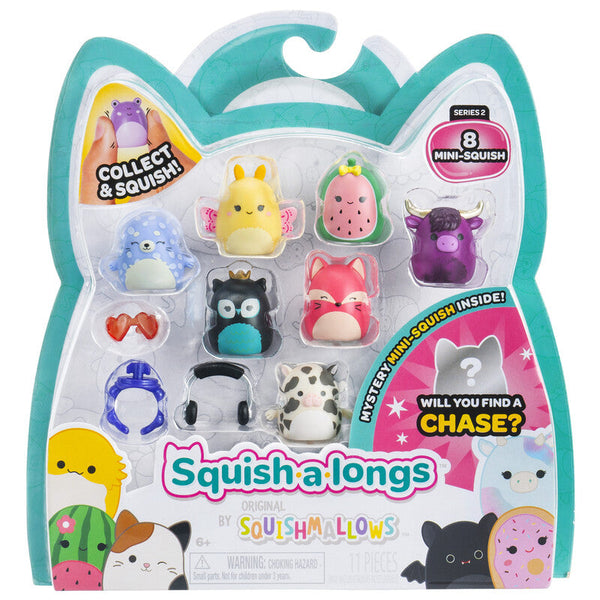 Squishmallow Squish-a-longs 8 Pack Asst - (Fifi, Gianna, Quest, Wanda, York, Miry, Kona,Mystery One)