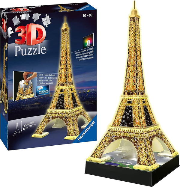 Ravensburger 3D Building Eiffel Tower Light Up 216 Pcs Puzzle