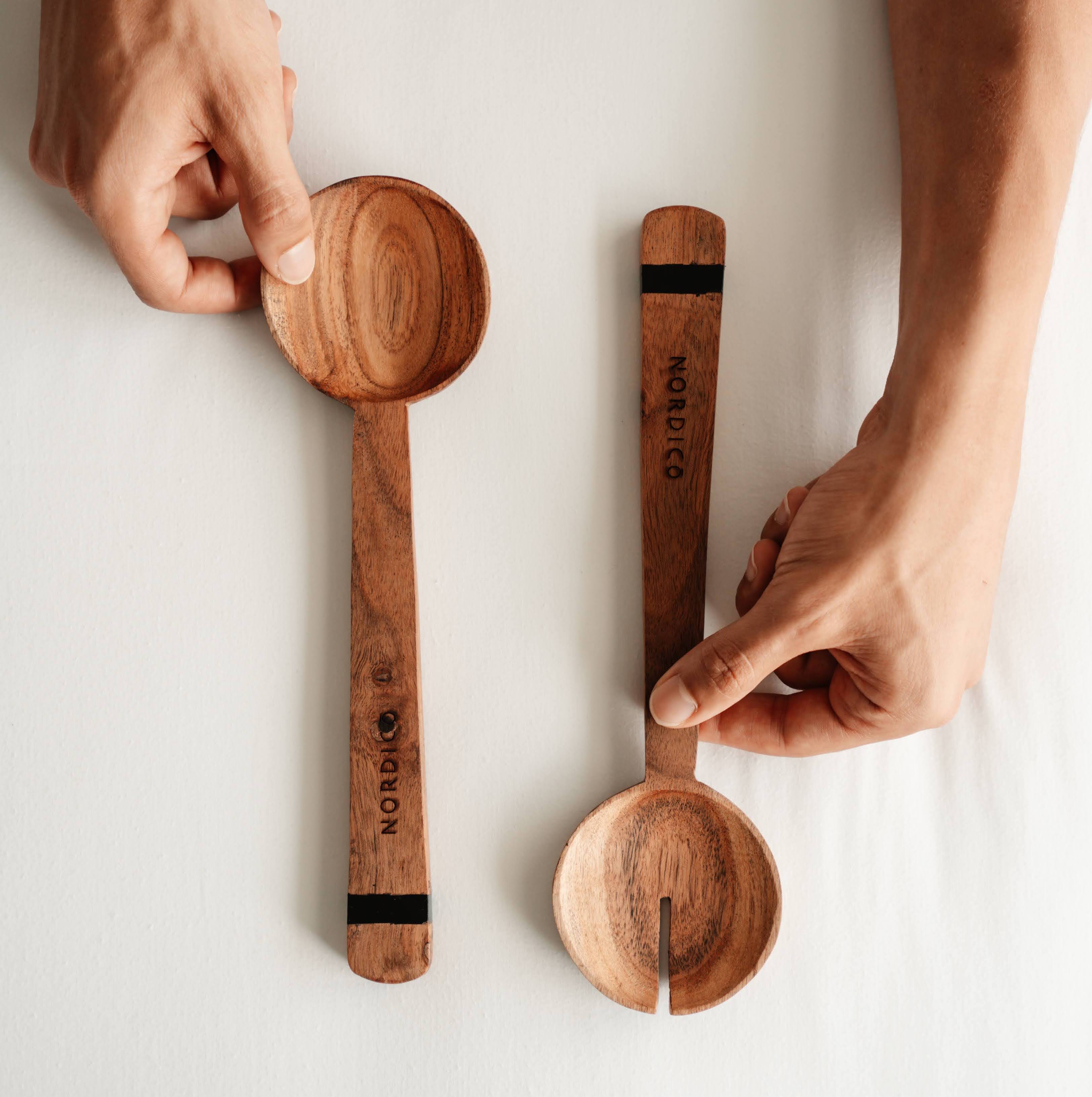 NORDICO Wooden Salad Servers