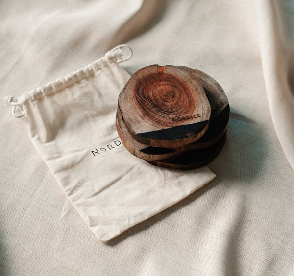 NORDICO Wooden Coasters Set 4 |