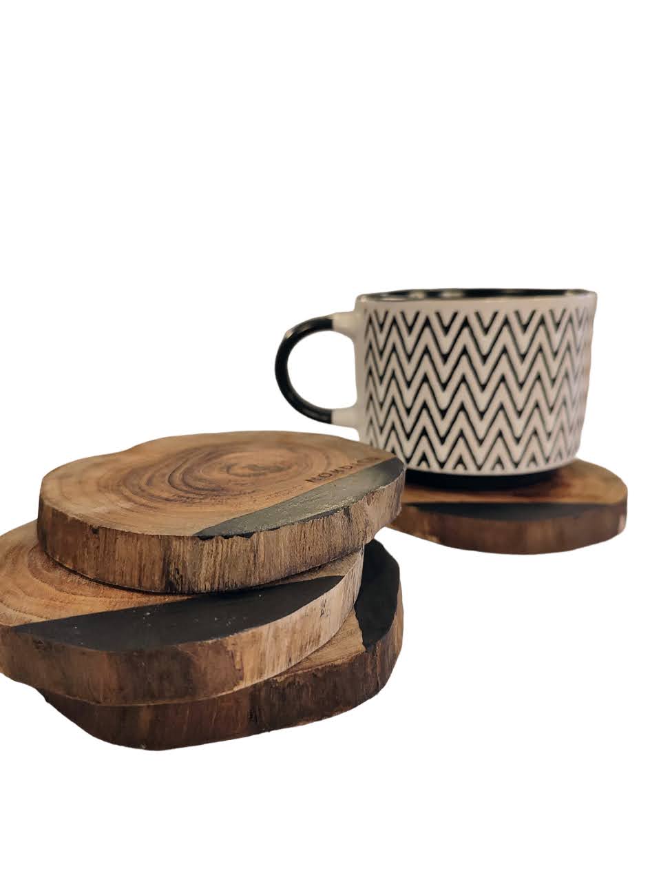 NORDICO Wooden Coasters Set 4