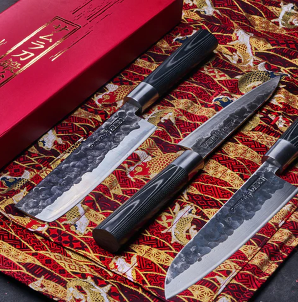 SAMURA BLACKSMITH STAINLESS STEEL KITCHEN KNIVES (Set of 3)