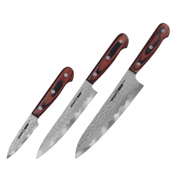 SAMURA KAIJU STAINLESS STEEL KITCHEN KNIVES SET (SET OF 3)