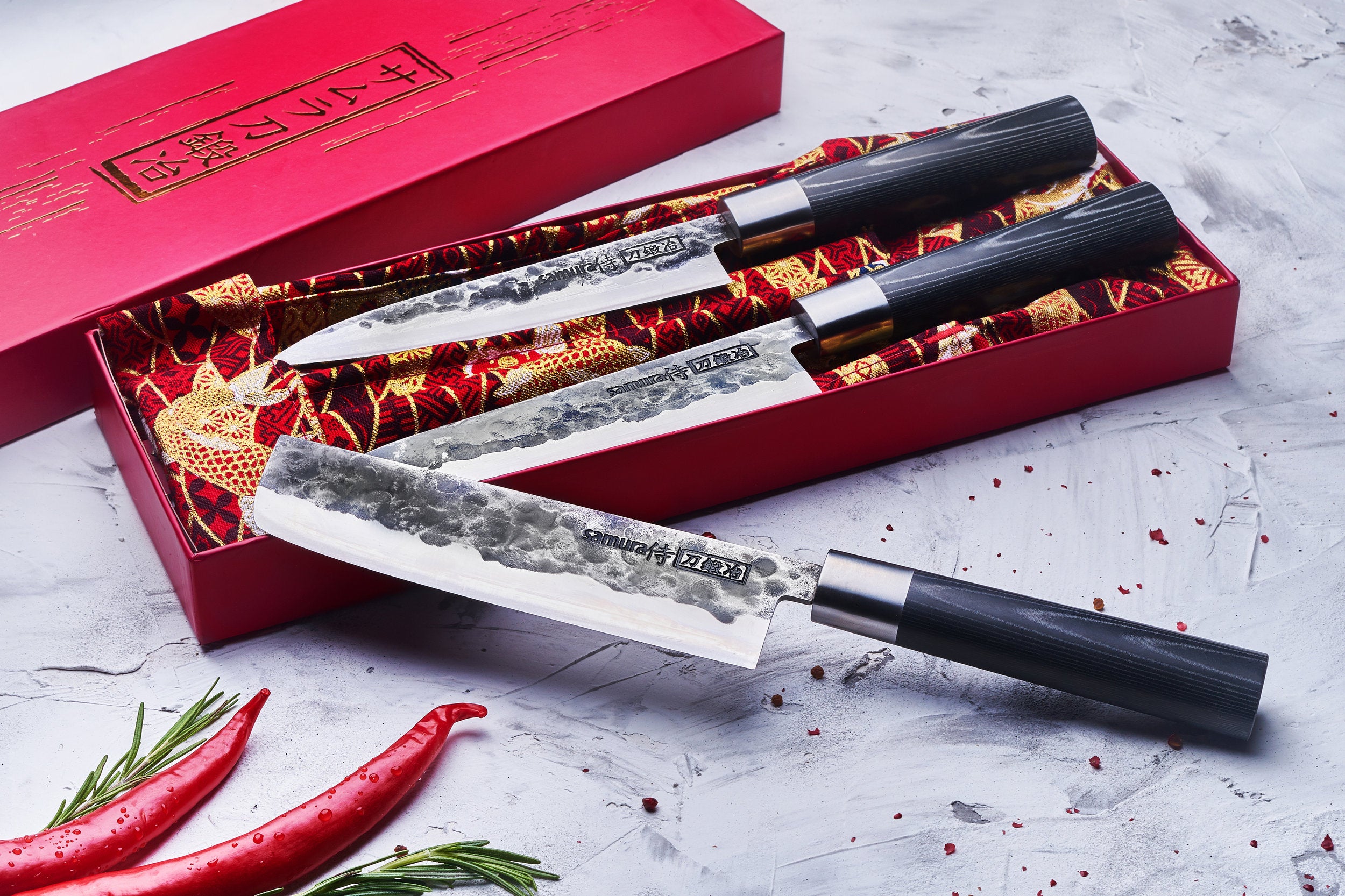 SAMURA BLACKSMITH STAINLESS STEEL KITCHEN KNIVES