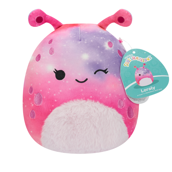 Squishmallows 7.5 " Plush - Loraly - Winking Pink And Purple Alien W/Fuzzy Belly