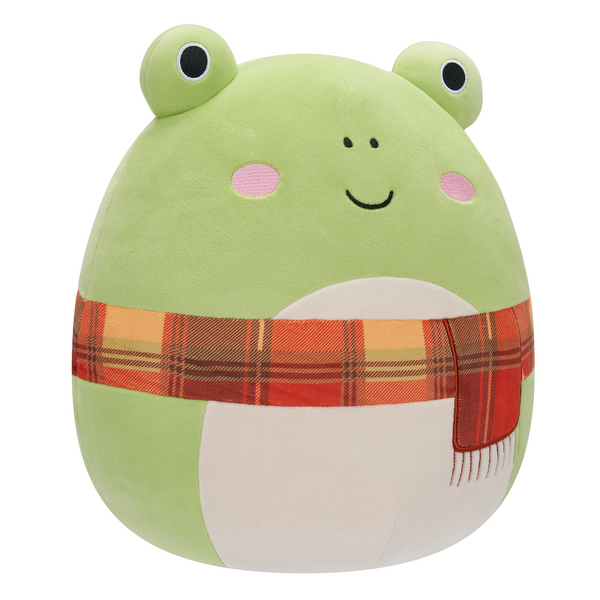 Squishmallows 12" Plush -  Wendy - Green Frog W/Plaid Scarf