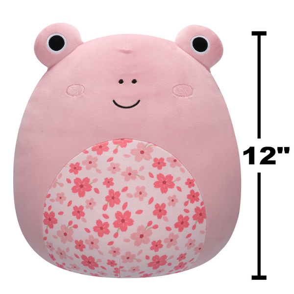 Squishmallows 12" Plush - Kline - Pink Frog W/Sakura Flower Belly