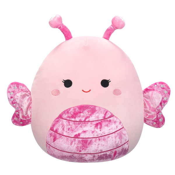 Squishmallows 12" Plush - Tbd - Light Pink Velvet Butterfly W/Pink Belly, Antennas, And Wings