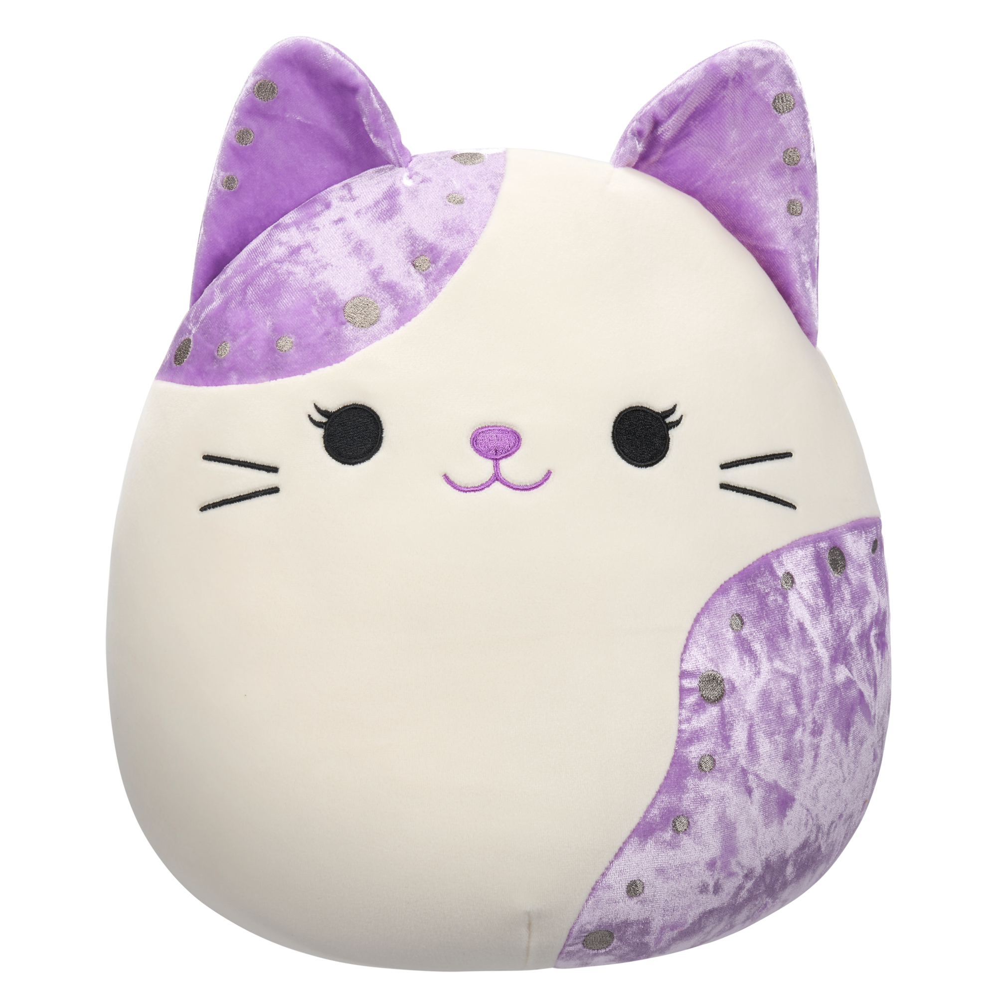 Squishmallows 12" Plush - Tbd - White Velvet Cat W/Purple Ears And Spot