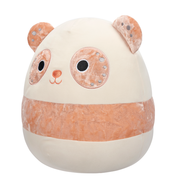 Squishmallows 12" Plush - Tbd - Light Peach Velvet Panda W/ Peach Ears, Eye Patches, And Stripe