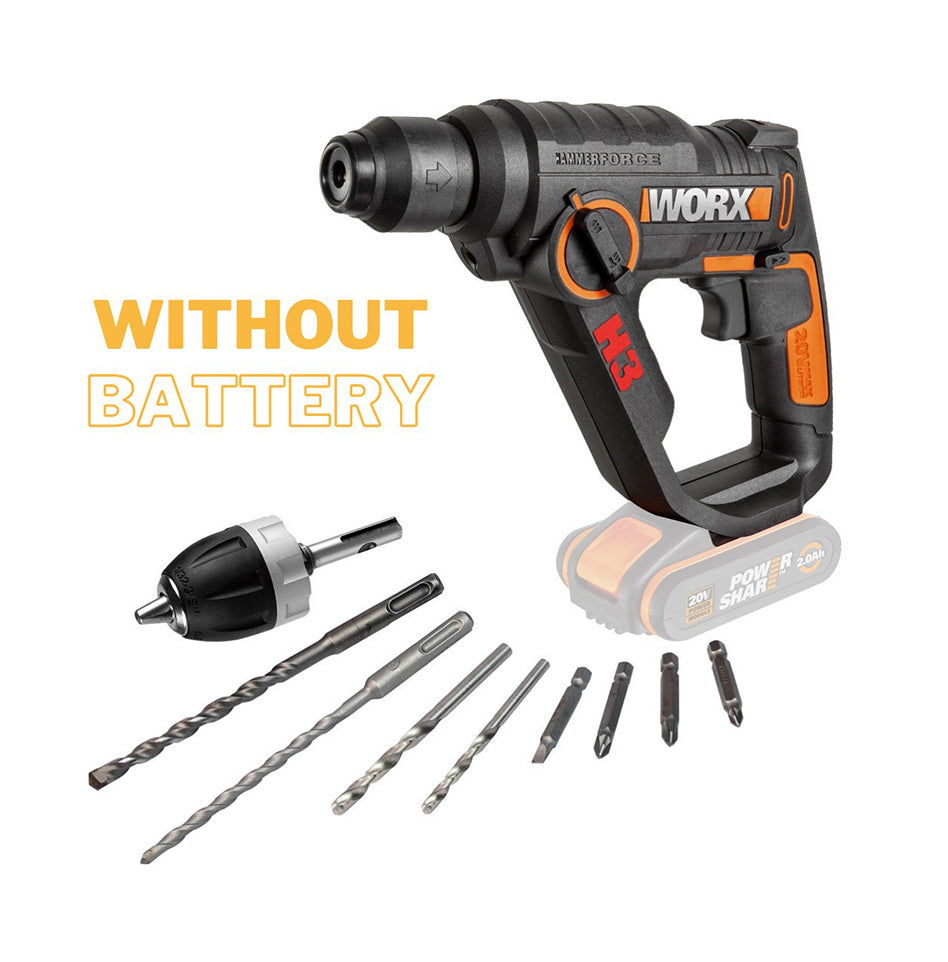 Shop WORX 20V 3 in 1 H3 Cordless Rotary Hammer Drill Versatile